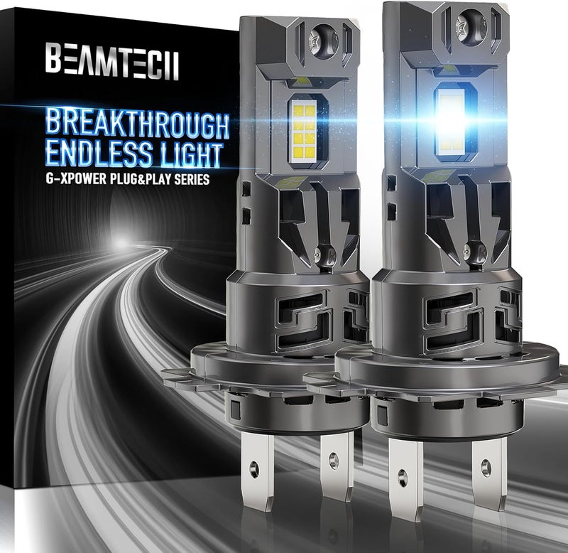 BEAMTECH H7 Light Bulbs, No Adapter Needed, 500% Brightness 6500K White, Off-Road Used Fog Light, Pack of 2 - Image 1